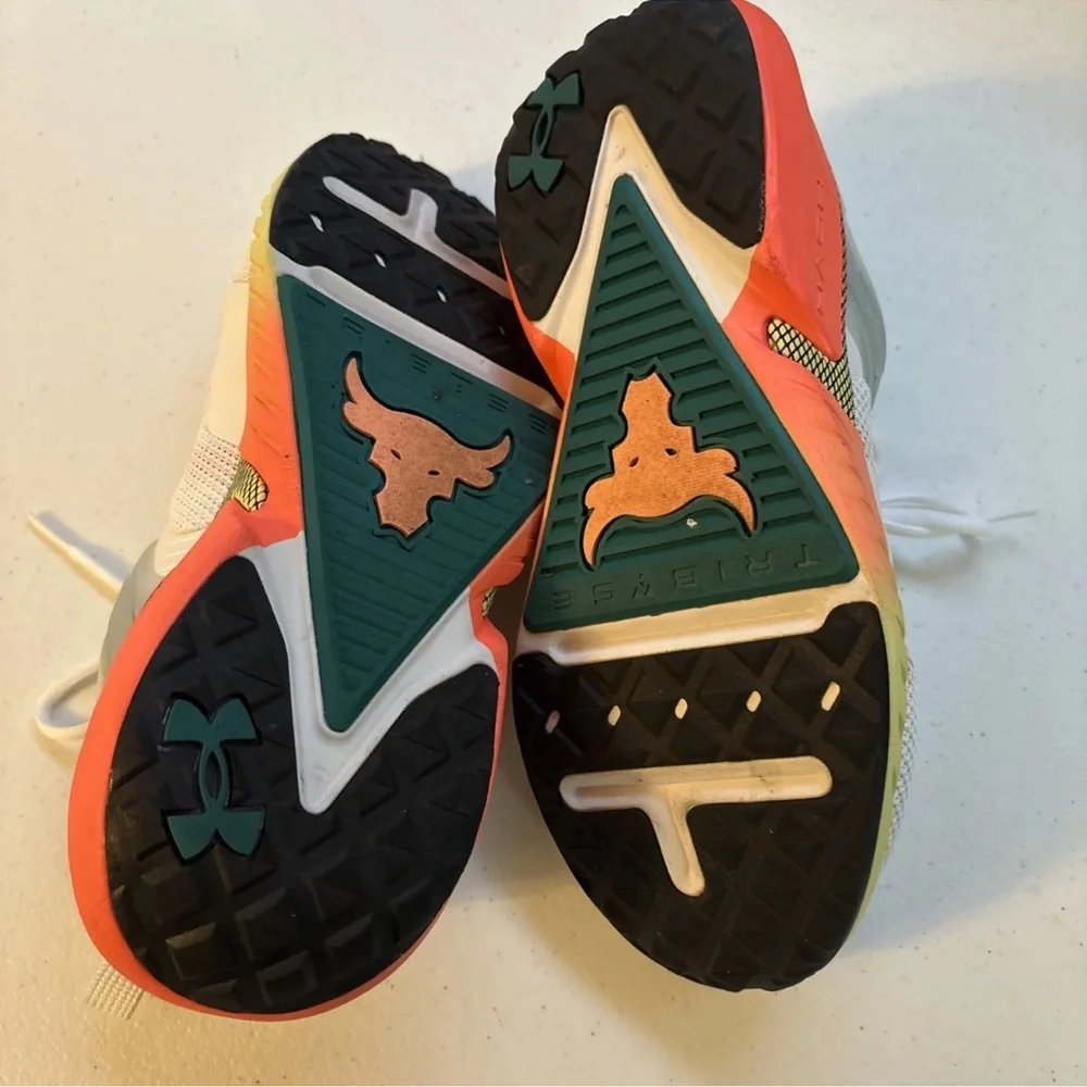 Under Armour White Teal Coral Gradient Athletic Shoes